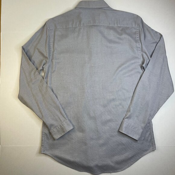 Zara Man Shirt Mens XL Slim Fit Button-Up Gray White Microdot Soft Long Sleeve - Picture 9 of 14